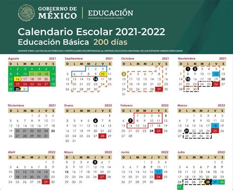 calendario escolar 2021 a 2022